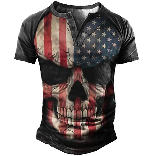 Men's Henley Shirt Tee T shirt 3D Print Graphic Skull Plus Size Henley Daily Sports Patchwork Button-Down Short Sleeve Tops Basic Casual Classic Designer Black
Men's Henley Shirt Tee T shirt 3D Print Graphic Skull Plus Size Henley Daily Sports Patchwork Button-Down Short Sleeve Tops Basic Casual Classic Designer Black