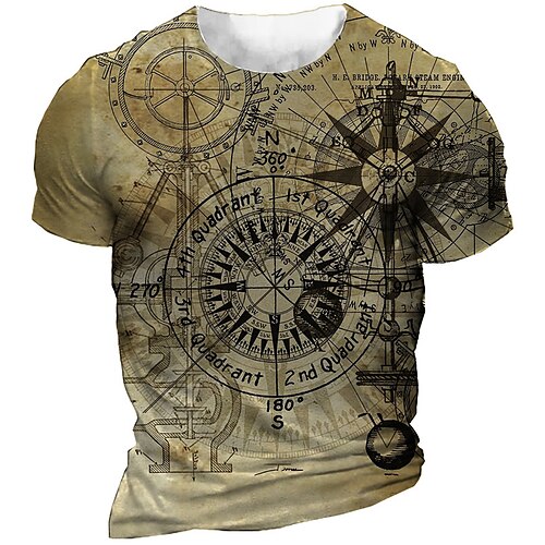 Men's Unisex T shirt Tee 3D Print Graphic Prints Compass Crew Neck Street Daily Print Short Sleeve Tops Casual Designer Big and Tall Sports Green Blue Gray
Men's Unisex T shirt Tee 3D Print Graphic Prints Compass Crew Neck Street Daily Print Short Sleeve Tops Casual Designer Big and Tall Sports Green Blue Gray