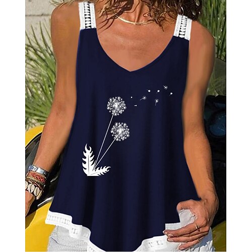 Women's Casual Daily Holiday Camisole Tank Top Graphic Dandelion Sleeveless Print V Neck Casual Tops Black Blue Wine S
Women's Casual Daily Holiday Camisole Tank Top Graphic Dandelion Sleeveless Print V Neck Casual Tops Black Blue Wine S