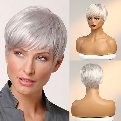 Miscela di capelli umani Parrucca Corto Diritto naturale Taglio corto spettinato Parte laterale Taglio scalato Taglio asimmetrico Nero Bianco Marrone Cosplay Bigodino e piastra per capelli
Miscela di capelli umani Parrucca Corto Diritto naturale Taglio corto spettinato Parte laterale Taglio scalato Taglio asimmetrico Nero Bianco Marrone Cosplay Bigodino e piastra per capelli