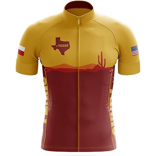 21Grams Men's Cycling Jersey Short Sleeve Bike Jersey Top with 3 Rear Pockets Mountain Bike MTB Road Bike Cycling Breathable Quick Dry Moisture Wicking Reflective Strips Yellow Texas Polyester Spandex
21Grams Men's Cycling Jersey Short Sleeve Bike Jersey Top with 3 Rear Pockets Mountain Bike MTB Road Bike Cycling Breathable Quick Dry Moisture Wicking Reflective Strips Yellow Texas Polyester Spandex