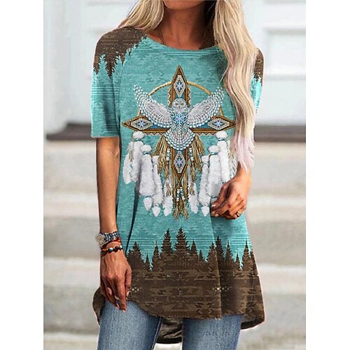 Women's T shirt Tee Tribal Bird Animal Casual Daily Going out Bohemian Theme Geometric T shirt Tee Short Sleeve Print Round Neck Ethnic Vintage Boho Loose Royal Blue S / 3D Print
Women's T shirt Tee Tribal Bird Animal Casual Daily Going out Bohemian Theme Geometric T shirt Tee Short Sleeve Print Round Neck Ethnic Vintage Boho Loose Royal Blue S / 3D Print
