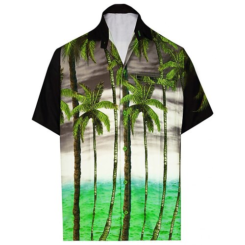 Men's Shirt Coconut Tree Turndown Street Casual Button-Down Short Sleeve Tops Casual Fashion Comfortable Beach Green / Black 
Men's Shirt Coconut Tree Turndown Street Casual Button-Down Short Sleeve Tops Casual Fashion Comfortable Beach Green / Black