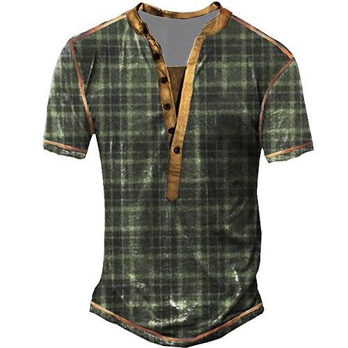 Men's Henley Shirt Tee T shirt Tee 3D Print Graphic Tartan Plus Size Henley Daily Sports Button-Down Print Short Sleeve Tops Basic Classic Designer Comfortable Green
Men's Henley Shirt Tee T shirt Tee 3D Print Graphic Tartan Plus Size Henley Daily Sports Button-Down Print Short Sleeve Tops Basic Classic Designer Comfortable Green