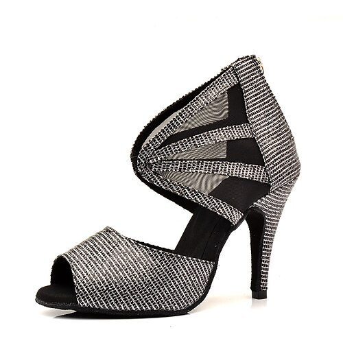 Mujer Zapatos de Baile Latino Zapatos de danza Interior Rendimiento Entrenamiento Tacones Alto Tul Tacón alto Punta abierta Cremallera Adulto Plata negro
Mujer Zapatos de Baile Latino Zapatos de danza Interior Rendimiento Entrenamiento Tacones Alto Tul Tacón alto Punta abierta Cremallera Adulto Plata negro