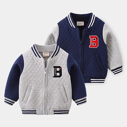 Kids Boys Coat Outerwear Letter Long Sleeve Patchwork Coat School Active Cool Navy Blue Gray Fall 2-6 Years
Kids Boys Coat Outerwear Letter Long Sleeve Patchwork Coat School Active Cool Navy Blue Gray Fall 2-6 Years