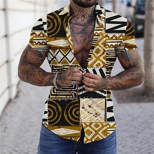 Men's Shirt Print Color Block Geometry Turndown Street Casual Button-Down Print Short Sleeve Tops Casual Fashion Designer Breathable Yellow
Men's Shirt Print Color Block Geometry Turndown Street Casual Button-Down Print Short Sleeve Tops Casual Fashion Designer Breathable Yellow