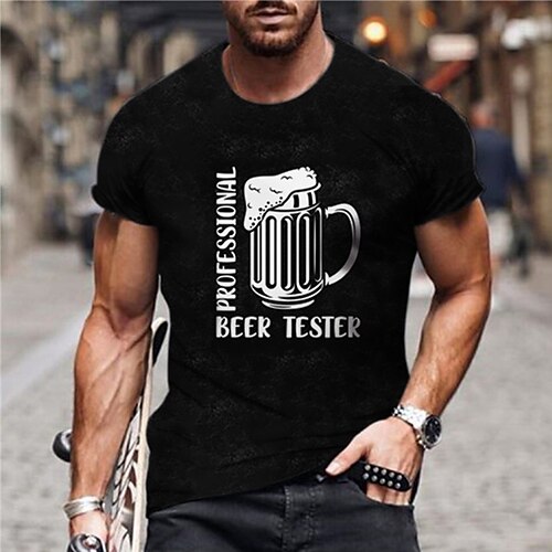Men's Unisex T shirt Tee 3D Print Graphic Prints Beer Crew Neck Street Daily Print Short Sleeve Tops Casual Designer Big and Tall Sports Black
Men's Unisex T shirt Tee 3D Print Graphic Prints Beer Crew Neck Street Daily Print Short Sleeve Tops Casual Designer Big and Tall Sports Black