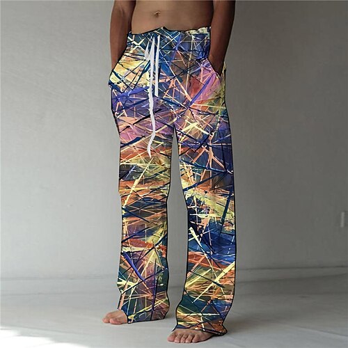 Men's Trousers Beach Pants 3D Print Elastic Drawstring Design Front Pocket Graphic Prints Colorful Comfort Soft Casual Daily Beach Fashion Designer Blue 
Men's Trousers Beach Pants 3D Print Elastic Drawstring Design Front Pocket Graphic Prints Colorful Comfort Soft Casual Daily Beach Fashion Designer Blue