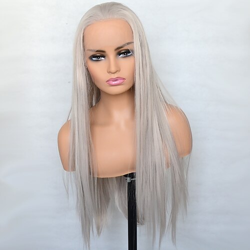 Silver Blonde Synthetic Lace Front Wig Silky Straight Heat Resistant Fiber Natural Hairline Cosplay For Women
Silver Blonde Synthetic Lace Front Wig Silky Straight Heat Resistant Fiber Natural Hairline Cosplay For Women
