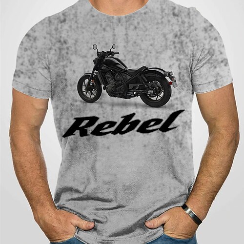 Men's T shirt 3D Print Graphic Motorcycle Crew Neck Casual Daily Print Short Sleeve Tops Fashion Vintage Designer Big and Tall Gray
Men's T shirt 3D Print Graphic Motorcycle Crew Neck Casual Daily Print Short Sleeve Tops Fashion Vintage Designer Big and Tall Gray