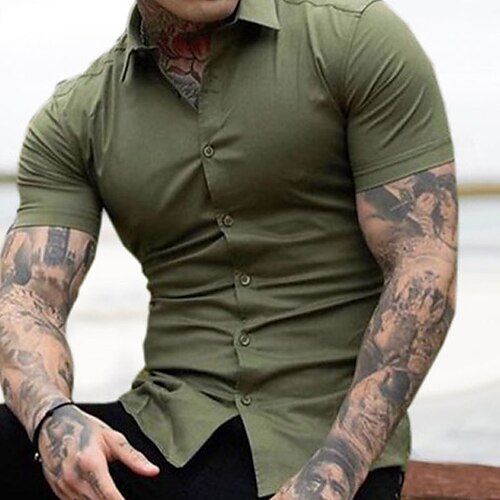 Men's Shirt Solid Colored Turndown Street Casual Button-Down Short Sleeve Tops Casual Fashion Breathable Comfortable Green
Men's Shirt Solid Colored Turndown Street Casual Button-Down Short Sleeve Tops Casual Fashion Breathable Comfortable Green