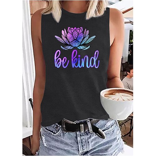 Women's Daily Holiday Going out Tank Top Floral Graphic Letter Sleeveless Print Round Neck Basic Tops Blue Purple Pink S
Women's Daily Holiday Going out Tank Top Floral Graphic Letter Sleeveless Print Round Neck Basic Tops Blue Purple Pink S