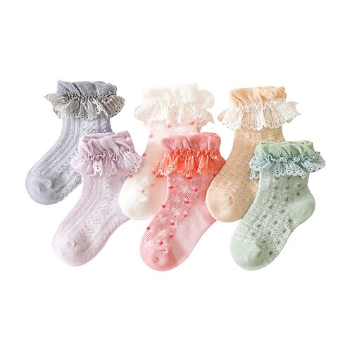 Kids Girls' Socks White Gray Purple Color Block Lace Spring Summer Cute Casual 1-5 Years
Kids Girls' Socks White Gray Purple Color Block Lace Spring Summer Cute Casual 1-5 Years