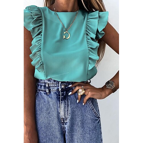 Women's Tank Top Camis Plain Ruffle Round Neck Casual Streetwear Tops Green White Black
Women's Tank Top Camis Plain Ruffle Round Neck Casual Streetwear Tops Green White Black