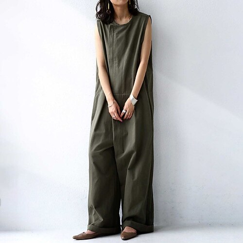Women's Jumpsuit High Waist Solid Color Crew Neck Streetwear Going out Weekend Regular Fit Sleeveless Green One-Size Spring
Women's Jumpsuit High Waist Solid Color Crew Neck Streetwear Going out Weekend Regular Fit Sleeveless Green One-Size Spring