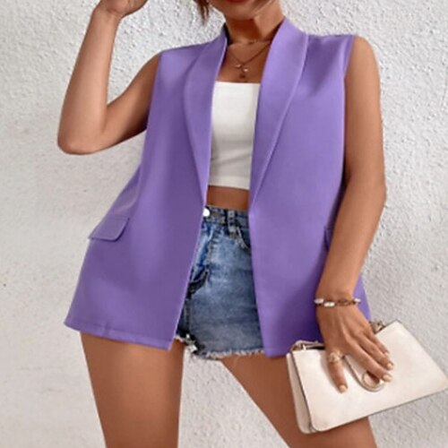 Per donna Gilet Strada Giornaliero Per eventi Primavera Estate Standard Cappotto Standard Traspirante Streetwear Elegante Giacca Senza maniche Tinta unica Tasche Alla moda Verde Viola Verde scuro
Per donna Gilet Strada Giornaliero Per eventi Primavera Estate Standard Cappotto Standard Traspirante Streetwear Elegante Giacca Senza maniche Tinta unica Tasche Alla moda Verde Viola Verde scuro