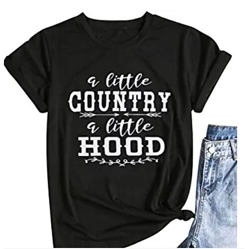 Women's Casual Weekend Painting T shirt Tee Text Short Sleeve Print Round Neck Basic Tops Black S
Women's Casual Weekend Painting T shirt Tee Text Short Sleeve Print Round Neck Basic Tops Black S