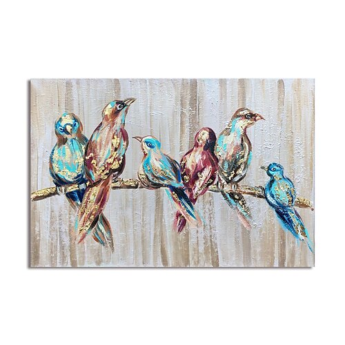 

Oil Painting Hand Painted Horizontal Abstract Animals Modern Stretched Canvas