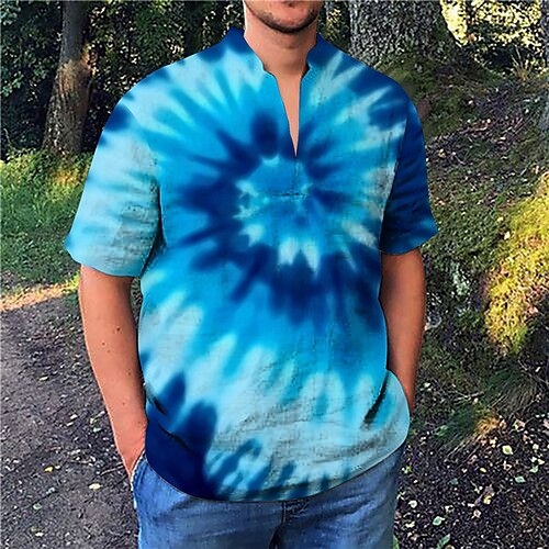 Men's Shirt Print Tie Dye V Neck Street Casual Print Short Sleeve Tops Casual Fashion Designer Breathable Blue
Men's Shirt Print Tie Dye V Neck Street Casual Print Short Sleeve Tops Casual Fashion Designer Breathable Blue