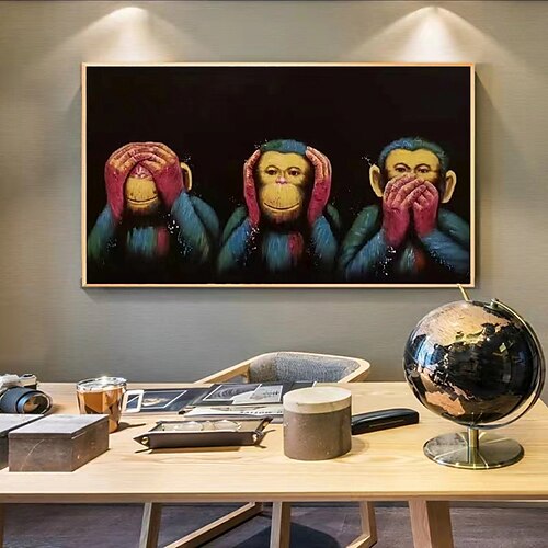 Handmade Hand Painted Oil Painting Wall Art Gorilla See no evil hear no evil speak no evil Home Decoration Decor Rolled Canvas No Frame Unstretched
Handmade Hand Painted Oil Painting Wall Art Gorilla See no evil hear no evil speak no evil Home Decoration Decor Rolled Canvas No Frame Unstretched