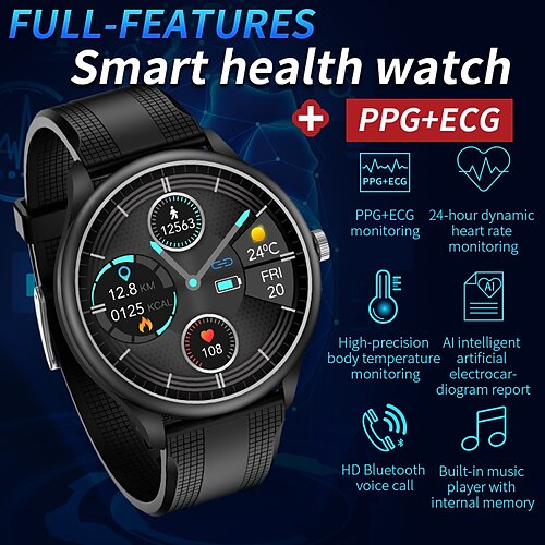 M10 Smart Watch 1.28 inch Smartwatch Fitness Running Watch Bluetooth ECGPPG Temperature Monitoring Pedometer Compatible with Smartphone Men Waterproof Long Standby Hands-Free Calls IP 67 45mm Watch
M10 Smart Watch 1.28 inch Smartwatch Fitness Running Watch Bluetooth ECGPPG Temperature Monitoring Pedometer Compatible with Smartphone Men Waterproof Long Standby Hands-Free Calls IP 67 45mm Watch