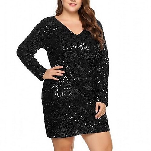 Mujer Talla Grande Vestido de Fiesta Color sólido Escote en Pico Manga Larga Invierno Otoño Casual Sensual Mini vestido Vestido / Vestido informal
Mujer Talla Grande Vestido de Fiesta Color sólido Escote en Pico Manga Larga Invierno Otoño Casual Sensual Mini vestido Vestido / Vestido informal