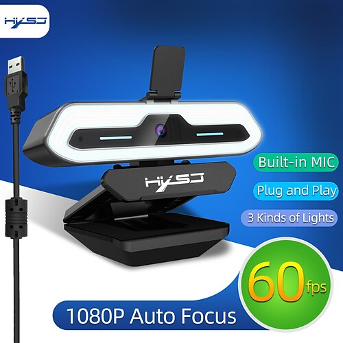 HXSJ New 1080P Auto-Focus Computer Camera 60 Frames Plug And Play 3-Color Fill Light Video Conference Live Broadcast
HXSJ New 1080P Auto-Focus Computer Camera 60 Frames Plug And Play 3-Color Fill Light Video Conference Live Broadcast