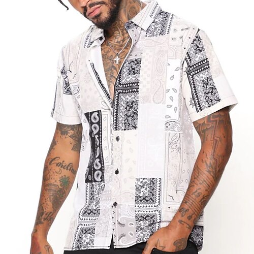 Men's Shirt Graphic Tribal Crew Neck White Hot Stamping Outdoor Street Short Sleeve Button-Down Print Clothing Apparel Cotton Fashion Casual Breathable Comfortable / Summer / Summer
Men's Shirt Graphic Tribal Crew Neck White Hot Stamping Outdoor Street Short Sleeve Button-Down Print Clothing Apparel Cotton Fashion Casual Breathable Comfortable / Summer / Summer