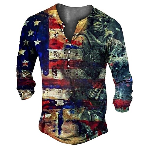 Men's Henley Shirt Tee T shirt Tee 3D Print Graphic National Flag Plus Size Henley Daily Sports Button-Down Print Long Sleeve Tops Basic Classic Designer Comfortable Blue
Men's Henley Shirt Tee T shirt Tee 3D Print Graphic National Flag Plus Size Henley Daily Sports Button-Down Print Long Sleeve Tops Basic Classic Designer Comfortable Blue