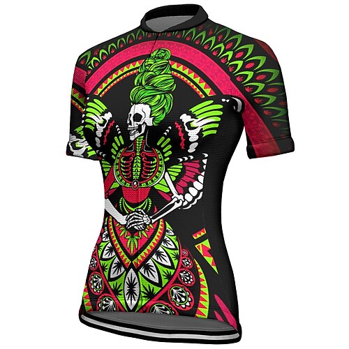 21Grams Women's Cycling Jersey Short Sleeve Bike Top with 3 Rear Pockets Mountain Bike MTB Road Bike Cycling Breathable Quick Dry Moisture Wicking Reflective Strips Green Skull Polyester Spandex
21Grams Women's Cycling Jersey Short Sleeve Bike Top with 3 Rear Pockets Mountain Bike MTB Road Bike Cycling Breathable Quick Dry Moisture Wicking Reflective Strips Green Skull Polyester Spandex