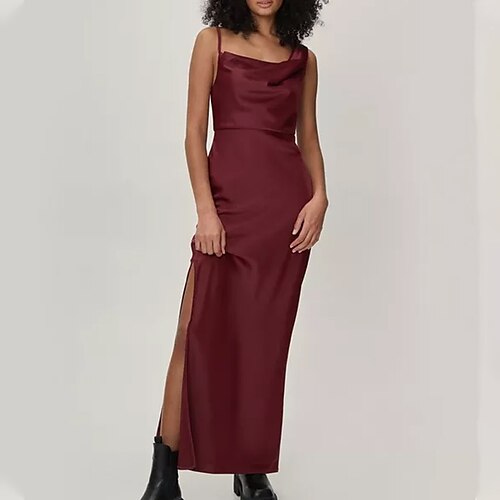 Women's Party Dress Satin Dress Sheath Dress Long Dress Maxi Dress Fuchsia Brown White Sleeveless Pure Color Backless Spring Summer Boat Neck Wedding Party Birthday Slim 2022 S M L XL
Women's Party Dress Satin Dress Sheath Dress Long Dress Maxi Dress Fuchsia Brown White Sleeveless Pure Color Backless Spring Summer Boat Neck Wedding Party Birthday Slim 2022 S M L XL