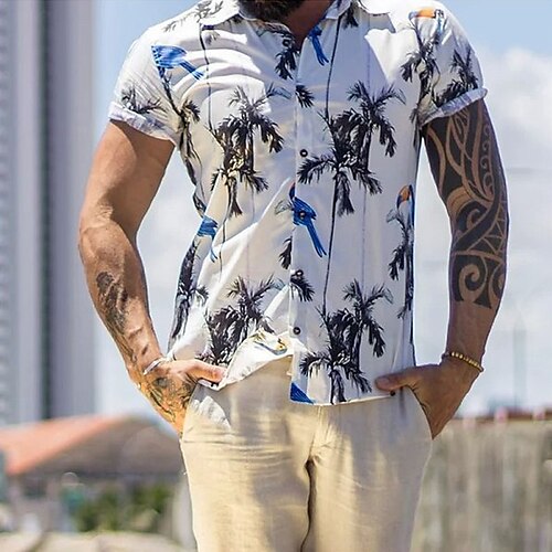 Men's Shirt Coconut Tree Turndown Street Casual Button-Down Short Sleeve Tops Casual Fashion Comfortable Beach White
Men's Shirt Coconut Tree Turndown Street Casual Button-Down Short Sleeve Tops Casual Fashion Comfortable Beach White