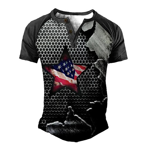 Men's Henley Shirt Tee T shirt Tee 3D Print Graphic Color Block Star Plus Size Henley Daily Sports Patchwork Button-Down Short Sleeve Tops Basic Casual Classic Designer Black
Men's Henley Shirt Tee T shirt Tee 3D Print Graphic Color Block Star Plus Size Henley Daily Sports Patchwork Button-Down Short Sleeve Tops Basic Casual Classic Designer Black