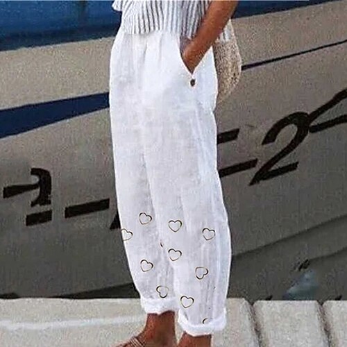 Women's Loungewear Bottom Nighty Heart Flower Simple Comfort Home Street Cotton And Linen Long Pant Elastic Waist Spring Summer White Purple
Women's Loungewear Bottom Nighty Heart Flower Simple Comfort Home Street Cotton And Linen Long Pant Elastic Waist Spring Summer White Purple