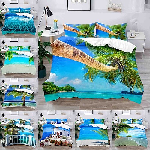 Summer Beach Series 3-Piece Duvet Cover Set Hotel Bedding Sets Comforter Cover with Soft Lightweight Microfiber, Include 1 Duvet Cover, 2 Pillowcases (1 Pillowcase for Twin/Single)
Summer Beach Series 3-Piece Duvet Cover Set Hotel Bedding Sets Comforter Cover with Soft Lightweight Microfiber, Include 1 Duvet Cover, 2 Pillowcases (1 Pillowcase for Twin/Single)