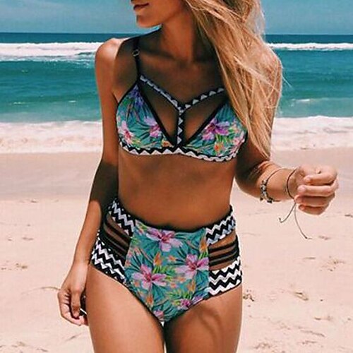 Women's Swimwear Bikini 2 Piece Normal Swimsuit Backless Push Up Printing Hole Floral Green V Wire Bathing Suits New Vacation Sexy / Modern / Padded Bras
Women's Swimwear Bikini 2 Piece Normal Swimsuit Backless Push Up Printing Hole Floral Green V Wire Bathing Suits New Vacation Sexy / Modern / Padded Bras