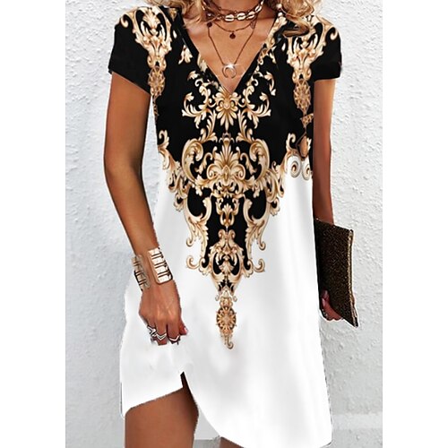 Women's Casual Dress Mini Dress Black Short Sleeve Ruched Spring Summer V Neck Weekend 2022 S M L XL XXL 3XL
Women's Casual Dress Mini Dress Black Short Sleeve Ruched Spring Summer V Neck Weekend 2022 S M L XL XXL 3XL