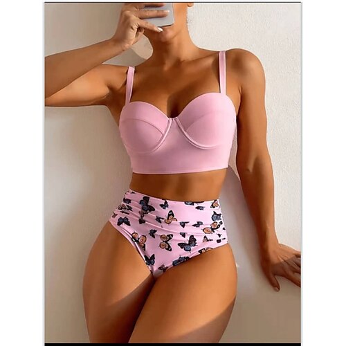 Women's Swimwear Bikini 2 Piece Normal Swimsuit Slim Plain Multi Color Rosy Pink Camisole Strap Bathing Suits New Vacation Fashion / Sexy / Padded Bras
Women's Swimwear Bikini 2 Piece Normal Swimsuit Slim Plain Multi Color Rosy Pink Camisole Strap Bathing Suits New Vacation Fashion / Sexy / Padded Bras