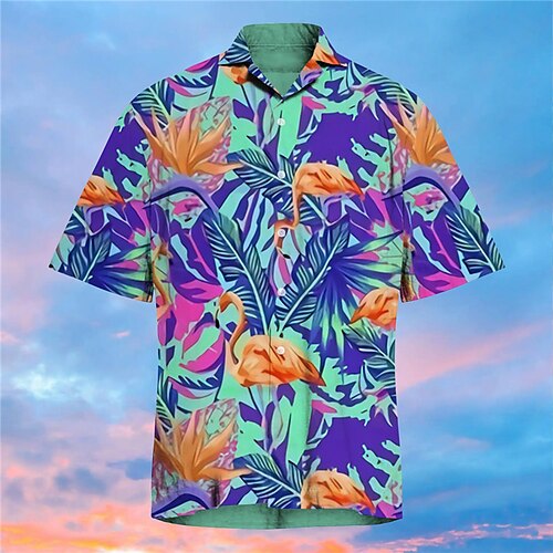 Men's Shirt Print Flamingo Leaves Animal Turndown Street Casual Button-Down Print Short Sleeve Tops Casual Fashion Designer Hawaiian Blue
Men's Shirt Print Flamingo Leaves Animal Turndown Street Casual Button-Down Print Short Sleeve Tops Casual Fashion Designer Hawaiian Blue