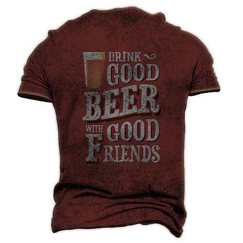 Men's Unisex T shirt 3D Print Graphic Prints Beer Letter Crew Neck Street Daily Print Short Sleeve Tops Casual Designer Big and Tall Sports Red
Men's Unisex T shirt 3D Print Graphic Prints Beer Letter Crew Neck Street Daily Print Short Sleeve Tops Casual Designer Big and Tall Sports Red