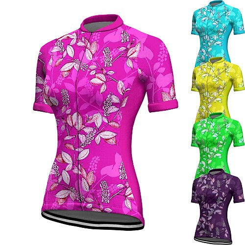 21Grams Women's Cycling Jersey Short Sleeve Bike Top with 3 Rear Pockets Mountain Bike MTB Road Bike Cycling Breathable Quick Dry Moisture Wicking Reflective Strips Green Purple Yellow Floral
21Grams Women's Cycling Jersey Short Sleeve Bike Top with 3 Rear Pockets Mountain Bike MTB Road Bike Cycling Breathable Quick Dry Moisture Wicking Reflective Strips Green Purple Yellow Floral
