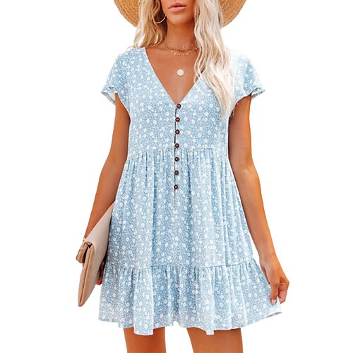 Women's Casual Dress Swing Dress Floral Dress Mini Dress Orange Red Light Blue Short Sleeve Floral Ruffle Spring Summer V Neck Loose Fit 2022 S M L XL XXL 3XL
Women's Casual Dress Swing Dress Floral Dress Mini Dress Orange Red Light Blue Short Sleeve Floral Ruffle Spring Summer V Neck Loose Fit 2022 S M L XL XXL 3XL
