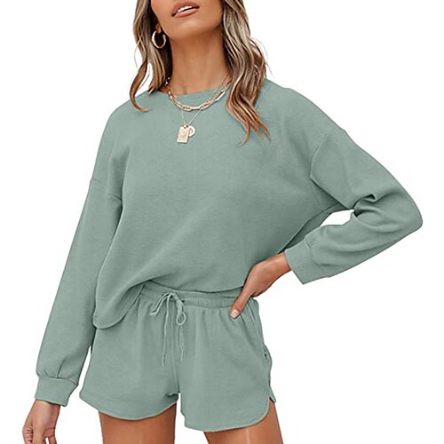 Women's Basic Streetwear Plain Home Casual Two Piece Set Tracksuit T shirt Tee Loungewear Biker Shorts Drawstring Tops
Women's Basic Streetwear Plain Home Casual Two Piece Set Tracksuit T shirt Tee Loungewear Biker Shorts Drawstring Tops
