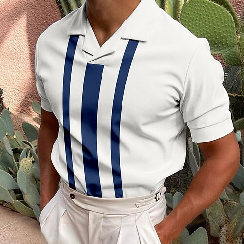 Men's Collar Polo Shirt Golf Shirt Striped Turndown White 3D Print Casual Daily Short Sleeve Button-Down Print Clothing Apparel Fashion Designer Casual Breathable / Sports
Men's Collar Polo Shirt Golf Shirt Striped Turndown White 3D Print Casual Daily Short Sleeve Button-Down Print Clothing Apparel Fashion Designer Casual Breathable / Sports