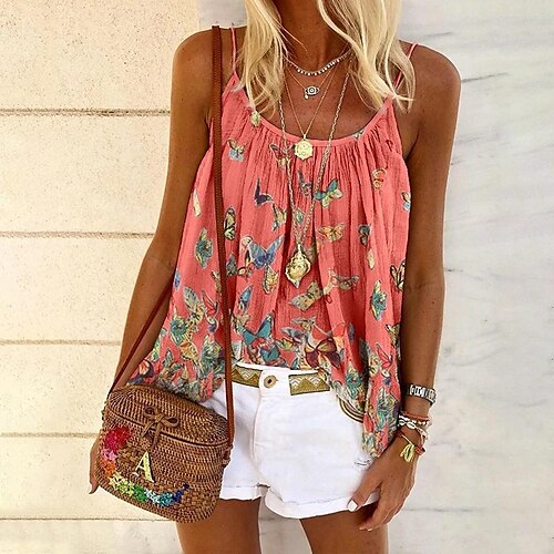 Women's Camisole Butterfly Casual Daily Camisole Camis Sleeveless V Neck Basic Boho White Pink Yellow S / 3D Print
Women's Camisole Butterfly Casual Daily Camisole Camis Sleeveless V Neck Basic Boho White Pink Yellow S / 3D Print