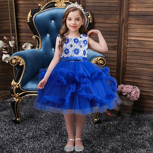 Kids Little Girls' Dress Flower Tulle Dress Party Performance Embroidered Lace Bow Blue Yellow Red Midi Sleeveless Beautiful Cute Dresses Fall Spring Slim 3-10 Years
Kids Little Girls' Dress Flower Tulle Dress Party Performance Embroidered Lace Bow Blue Yellow Red Midi Sleeveless Beautiful Cute Dresses Fall Spring Slim 3-10 Years
