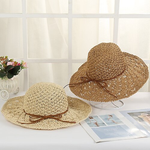 1pcs Summer Women's Foldable Large Brim Beach Plain Sun Hat Straw Beach Cap For Ladies Elegant Vacation Travel Hats
1pcs Summer Women's Foldable Large Brim Beach Plain Sun Hat Straw Beach Cap For Ladies Elegant Vacation Travel Hats