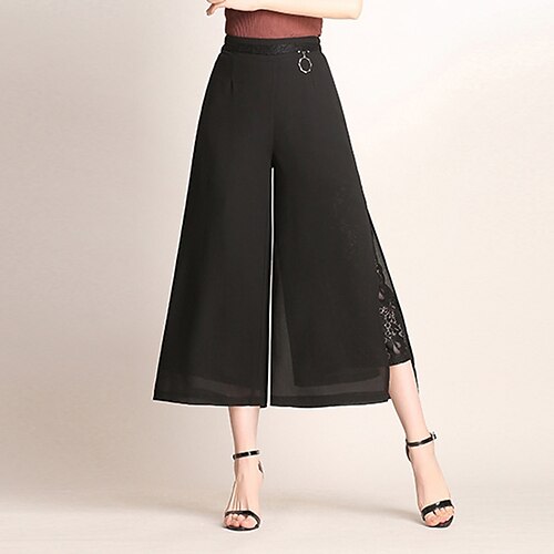 Women's Chinos Pants Trousers Chiffon Blue Camel Black Mid Waist Fashion Casual Weekend Split Micro-elastic Ankle-Length Comfort Plain S M L XL XXL / Loose Fit
Women's Chinos Pants Trousers Chiffon Blue Camel Black Mid Waist Fashion Casual Weekend Split Micro-elastic Ankle-Length Comfort Plain S M L XL XXL / Loose Fit
