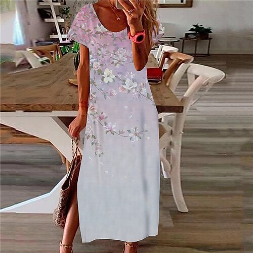 Women's Shift Dress Maxi long Dress Pink Short Sleeve Floral Split Print Spring Summer V Neck Casual Vacation 2022 S M L XL XXL 3XL
Women's Shift Dress Maxi long Dress Pink Short Sleeve Floral Split Print Spring Summer V Neck Casual Vacation 2022 S M L XL XXL 3XL